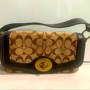 Brown Coach logo bag